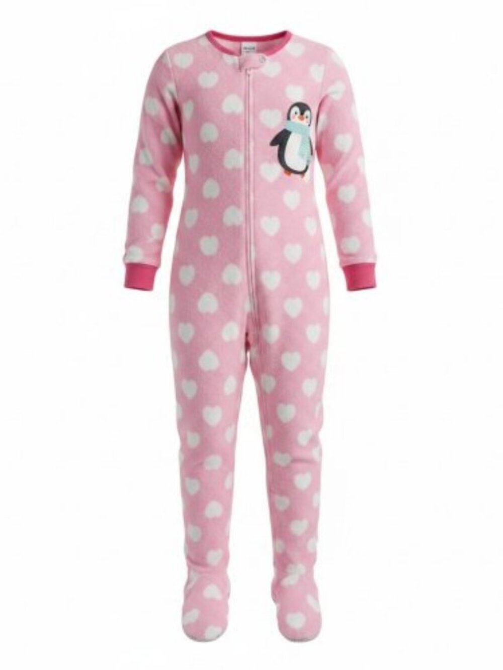 CARTER’S Pink Polka Dot Penguin Fleece Blanket Sleeper Girls Size 4T